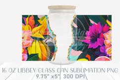 personalized 16 oz libbey can glass PNG, tropical can glass Product Image 2