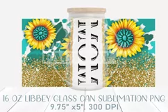 Sunflowers glass can wrap, Personalized mom glass can Product Image 2