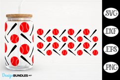 Baseball 16 oz Glass Can Wrap SVG Product Image 1