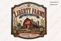 Liberty Farms Patriotic Barn Sign PNG Product Image 1