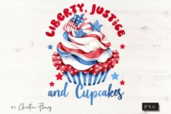 Liberty Justice And Cupcakes 4th Of July PNG | Patriotic PNG Product Image 1