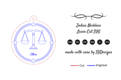 Libra Necklace Laser Cut SVG Product Image 2