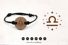 Libra Bracelet Laser Cut SVG - Wooden Zodiac Laser Cut Product Image 1