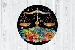 Libra Zodiac PNG, Horoscope PNG, Zodiac Sublimation Product Image 1