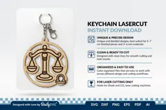 Cute Zodiac Keychain SVG | Libra Astrology Design Product Image 3