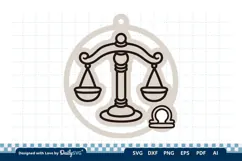 Cute Zodiac Keychain SVG | Libra Astrology Design Product Image 2