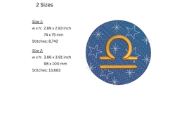 Libra Embroidery Design - Astrological Embroidery Pattern Product Image 2