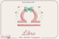 Libra Zodiac PNG, Cozy Faux Knit Astrology Clipart, Product Image 1