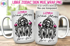 Snarky Skeleton Zodiac Sign Mug Wrap, Libra Zodiac Mug Product Image 1
