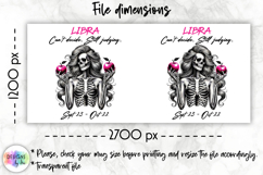 Snarky Skeleton Zodiac Sign Mug Wrap, Libra Zodiac Mug Product Image 2