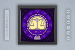 Libra Zodiac 3D Shadow Box Layered Papercut Product Image 3