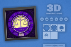 Libra Zodiac 3D Shadow Box Layered Papercut Product Image 2
