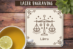 Libra Zodiac coasters laser engraving Laser glowforge