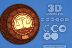 Libra Zodiac Layered Laser Cut Product Image 2
