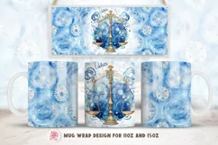 Zodiac Mug Wrap Sublimation Designs, Libra Mug, Libra Png