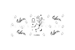 libra zodiac star sign libbey beer can glass full wrap svg presized template for 16oz and 20oz glass for Cricut Silhouette and sublimation