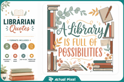 Librarian Quotes SVG PNG Product Image 1