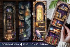 Abandoned library bookmark, Book shelves bookmark Product Image 1