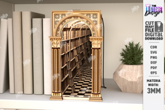 Library Booknook with Infinity Mirror Laser Cut Bundle | CNC Product Image 4