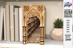 Library Booknook with Infinity Mirror Laser Cut Bundle | CNC Product Image 5