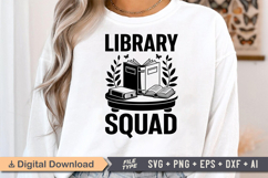 Library Squad SVG, Book Lover SVG, Reading SVG Product Image 1