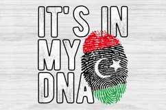 It's in my DNA Libya Flag Fingerprint PNG Sublimation Product Image 1