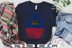 Liechtenstein SVG, Liechtenstein Flag Fingerprint, SVG PNG Product Image 1