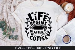 Life begins after coffee - Coaster SVG Design Product Image 1