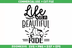 Life is a beautiful ride SVG | Scooter SVG | Vespa SVG Product Image 1