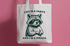 Life Is A Party And I Am A Pinata SVG - Funny Raccoon PNG Product Image 3
