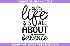 Life is all about balance SVG | Bicycle SVG | Cycling SVG Product Image 2