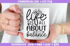 Life is all about balance SVG | Bicycle SVG | Cycling SVG Product Image 1
