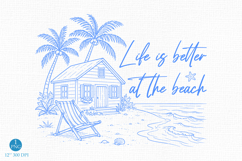 Life Is Better At The Beach PNG, Coastal Design Product Image 1