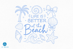 Life Is Better at the Beach PNG Preppy Summer Vibes Digital Product Image 1