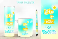 life is better at the beach skinny tumbler sublimation