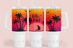 life is better at the beach summer quotes 40oz quencher tumbler sublimation full wrap high resolution transparant background