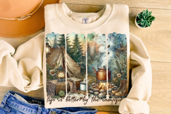Life Is Better By The Campfire PNG, Camping Brushstroke PNG Product Image 3