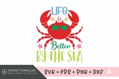 Life is better by the sea SVG , Adventure Quote SVG Product Image 1