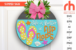 flip flops door sign svg, summer sign svg, beach sign svg, layered door hanger, summer door hanger svg, flip flop cut file, beach decor svg, laser cut file, layered sign svg, coastal svg design, tropical door sign, cricut summer svg