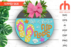 flip flops door sign svg, summer sign svg, beach sign svg, layered door hanger, summer door hanger svg, flip flop cut file, beach decor svg, laser cut file, layered sign svg, coastal svg design, tropical door sign, cricut summer svg