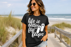 Life is Better in Flip Flops Summer Beach SVG, Eps, Dxf Product Image 2