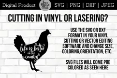 instructions for using country life quote in a farm animal digital file in svg or dxf format for cricut, silhouette, or laser projects