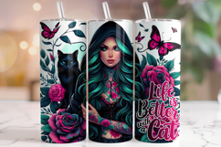 Life Is Better With A Cat Tumbler Wrap, Cat Mom Tumbler, Cat Product Image 1