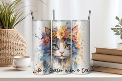 Life is Better with a Cat 20oz Tumbler Sublimation PNG Product Image 1