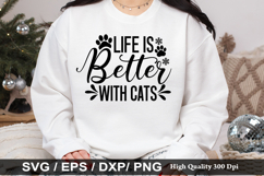 Life is better with cats SVG - Christmas Cat Design Product Image 1