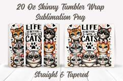 Life is Better With Cats Tumbler Wrap, Cat Mom Tumbler, Cat Product Image 2