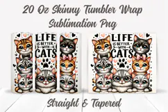 Life is Better With Cats Tumbler Wrap, Cat Mom Tumbler, Cat Product Image 2