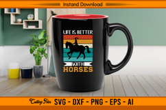 Life Is Better With Horses Retro SVG Design Product Image 3