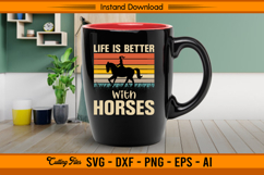 Life Is Better With Horses Retro Sunset SVG Product Image 3