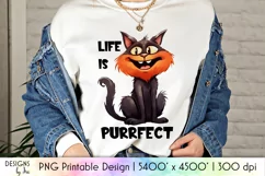 Funny Cat Sublimation | Positive Quote Printable PNG Product Image 1